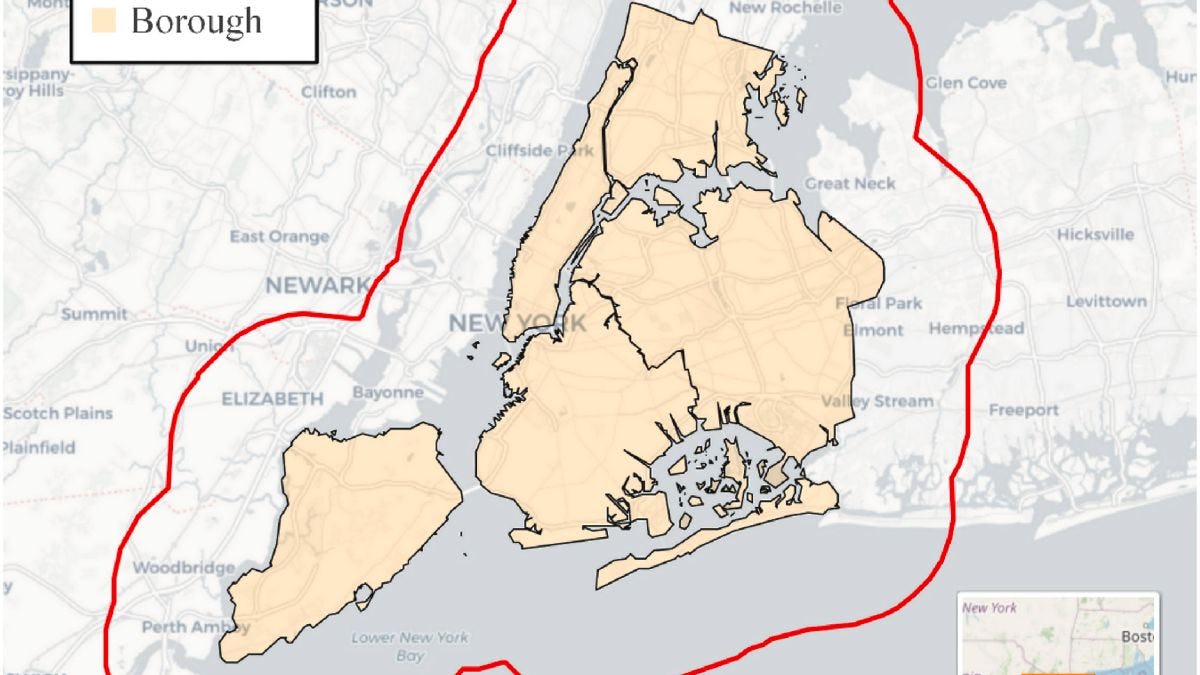 A map of lower Manhattan