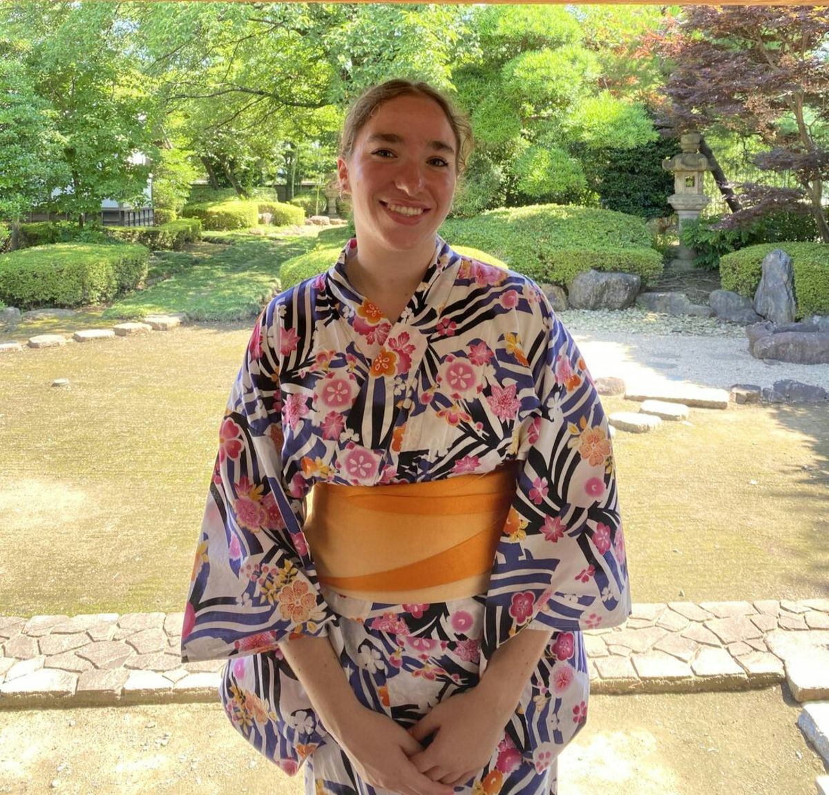 Shagalov ’24 in a traditional Japanese kimono