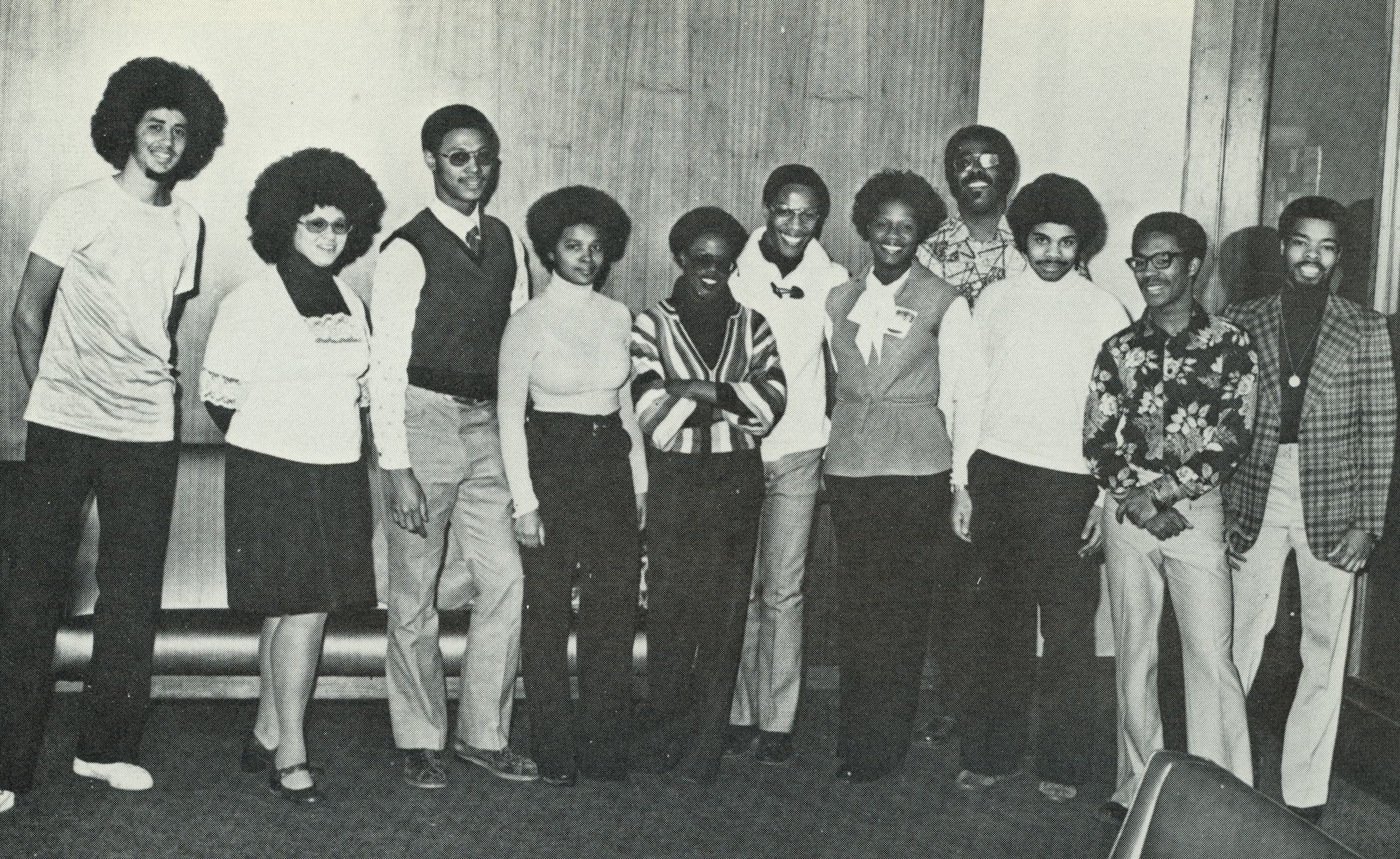 A photo of the Black Student Union from the 1977 Link