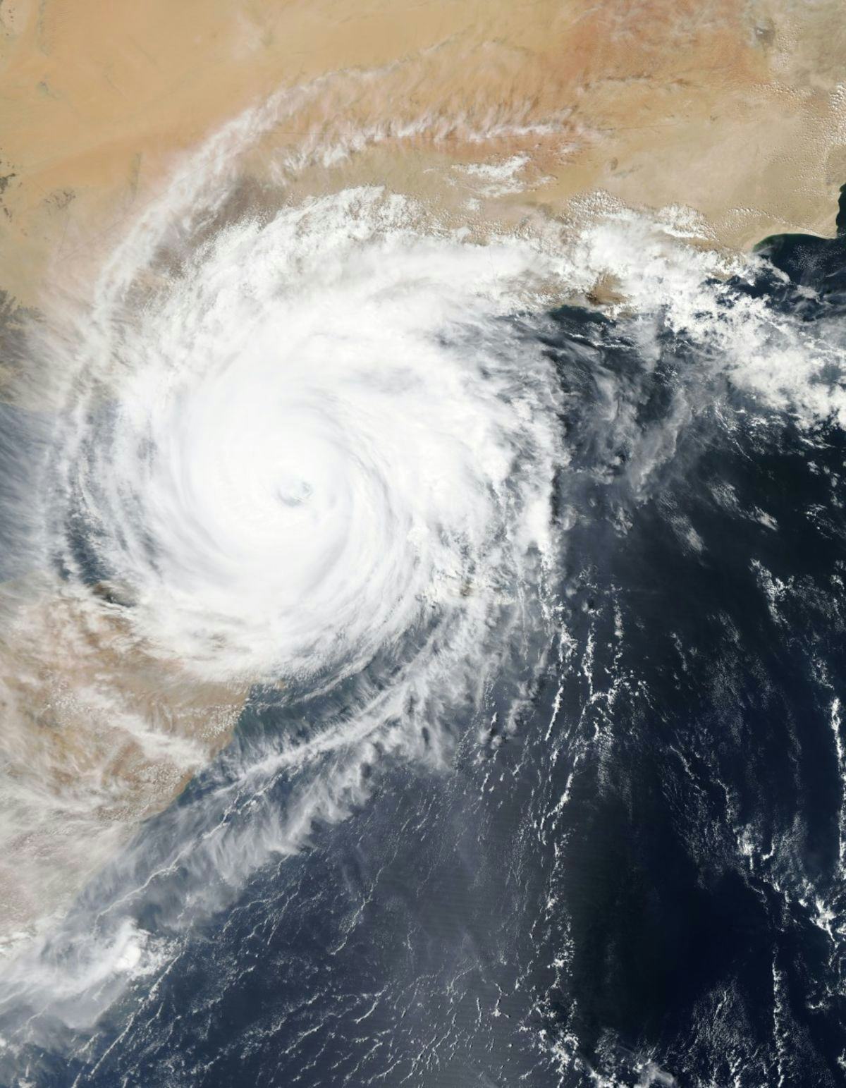 Satellite image of a hurricane from space