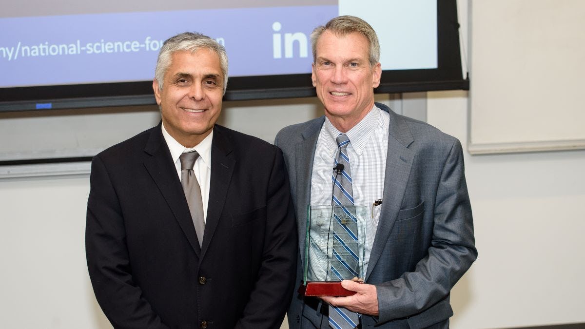 Stevens Vice Provost for Research, Innovation and Entrepreneurship, Dr. Mo Dehghani, with the NSF's Dr. Ken Calvert