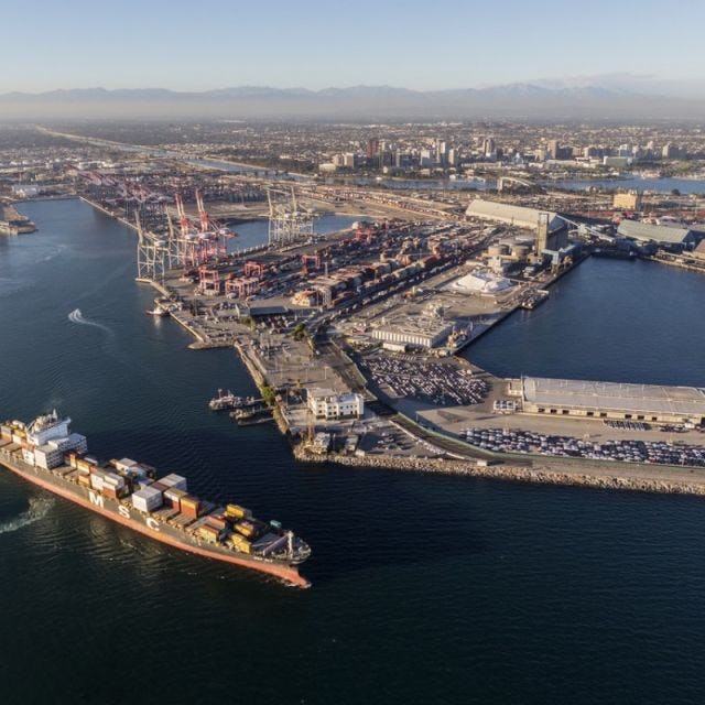 arial view of the Port of Los Angeles 