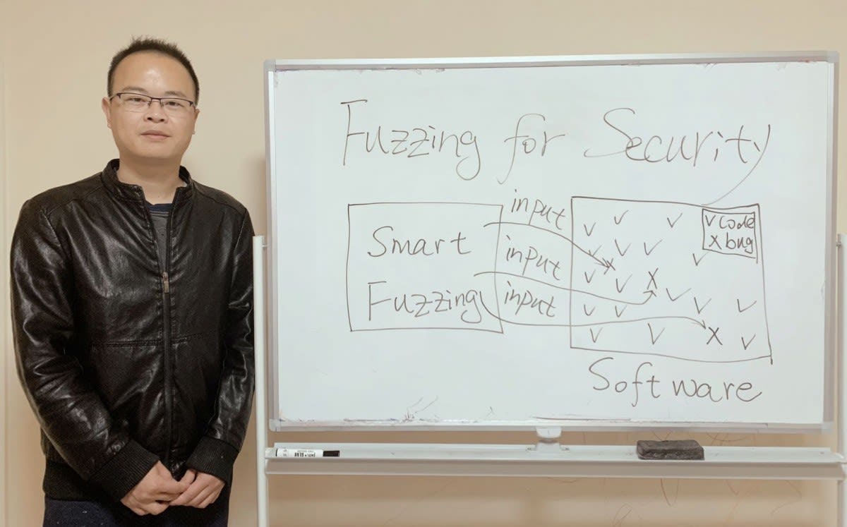 Jun Xu by whiteboard diagramming fuzzing techniques