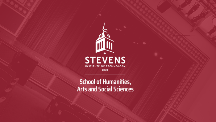The School of humanities, arts and social sciences graphic showing logo and debaun performing arts center