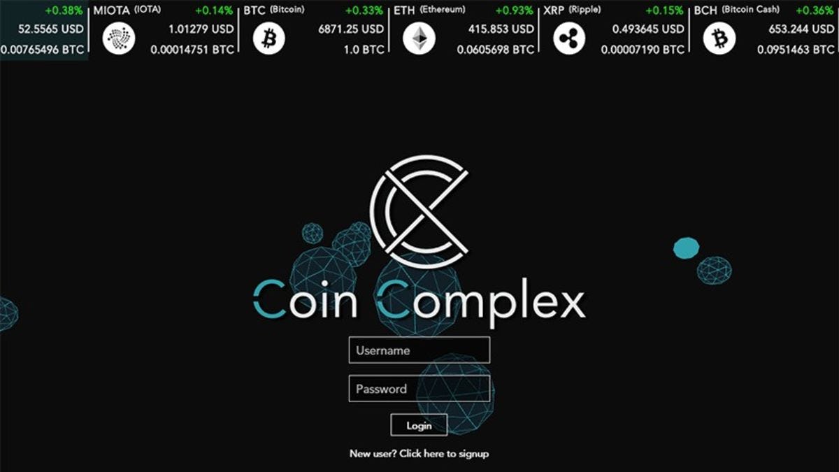 The start screen for Coin Complex.