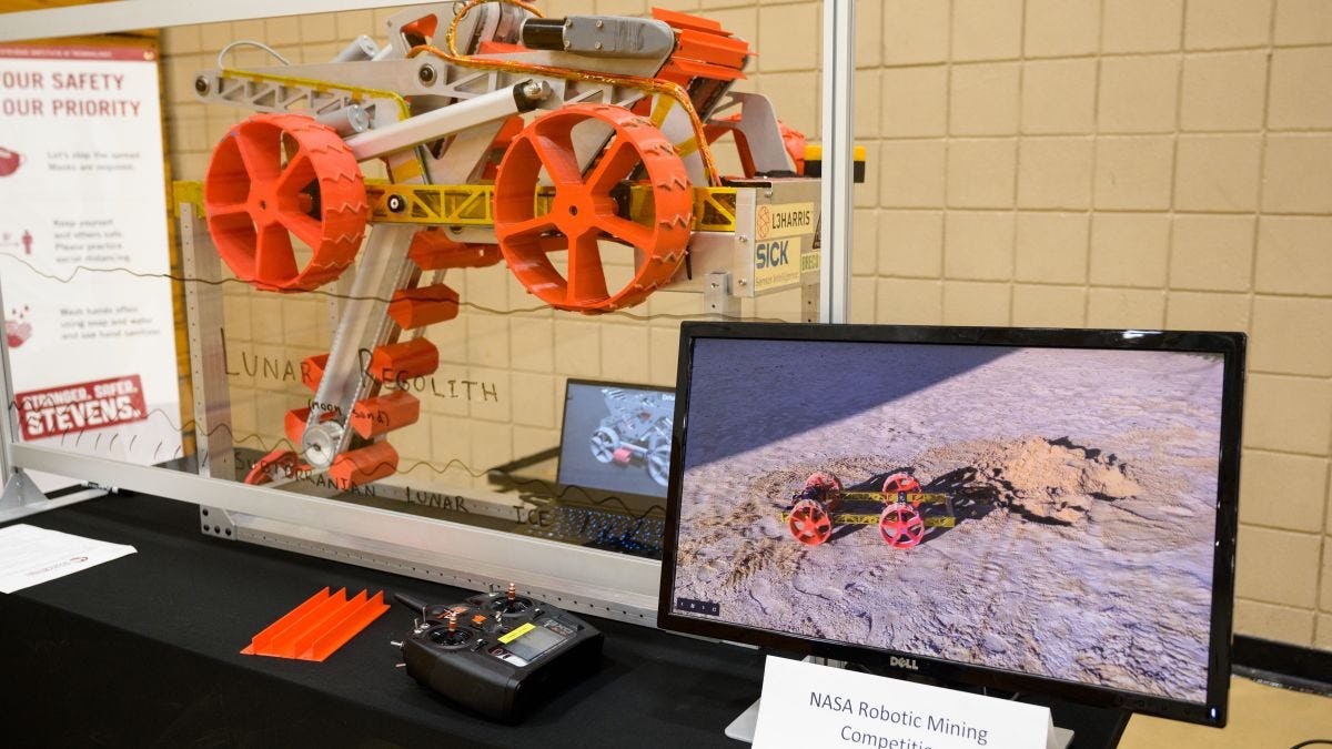 NASA robotic mining competition display