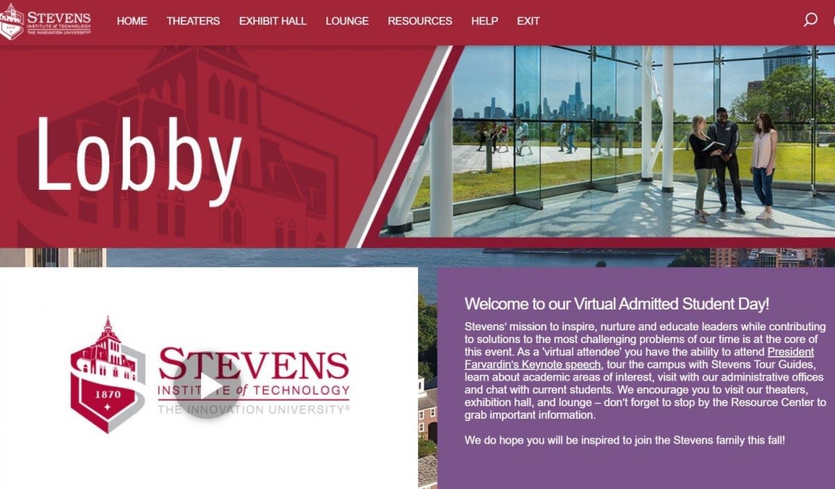 Virtual Admitted Student Day Welcome Page