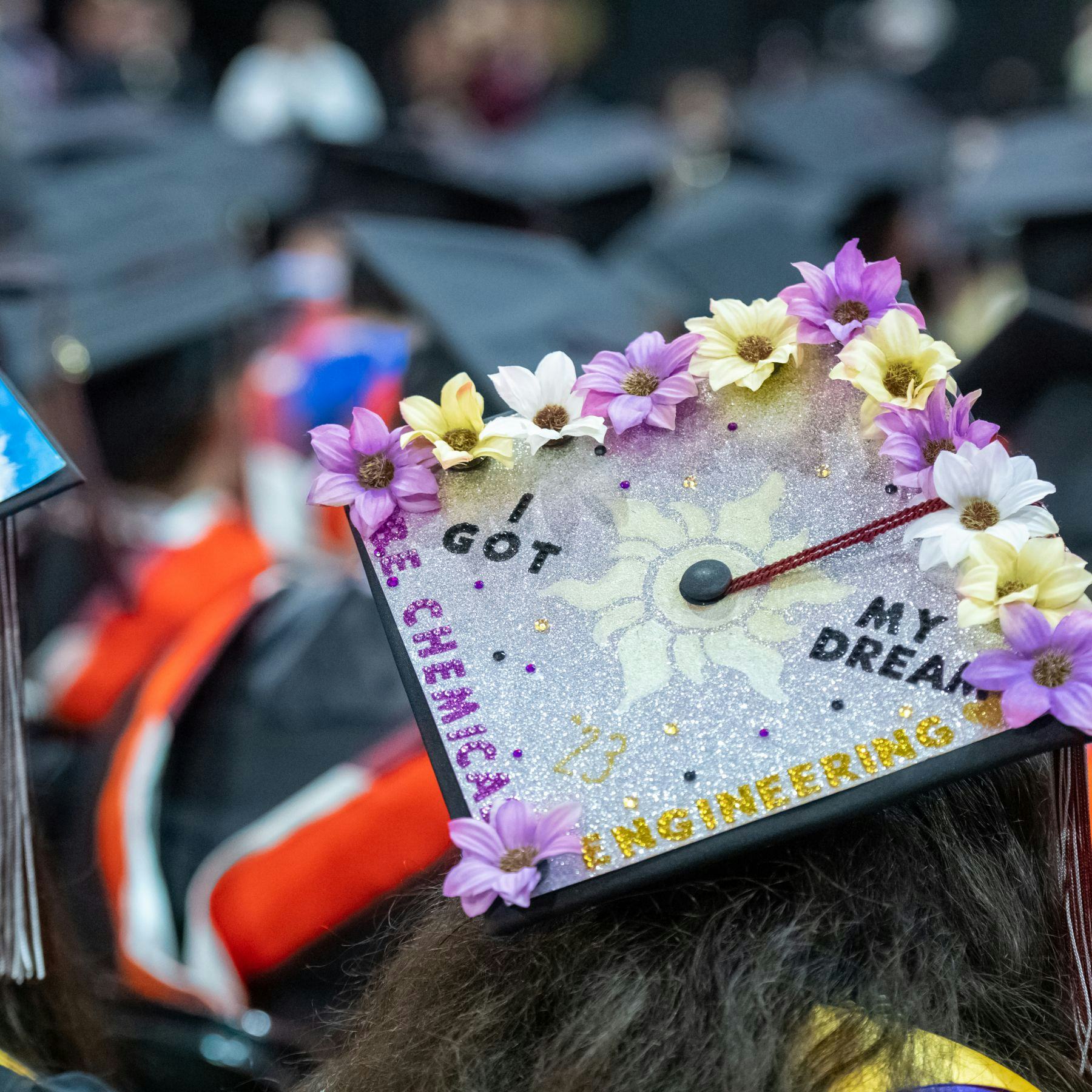 Photo of a painted graduation cap