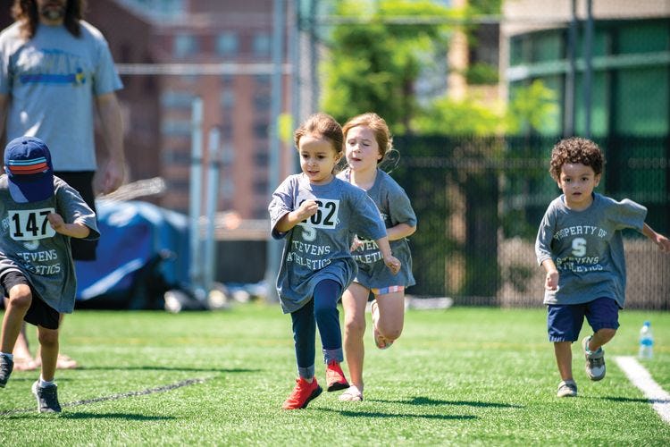 Children running in a race.