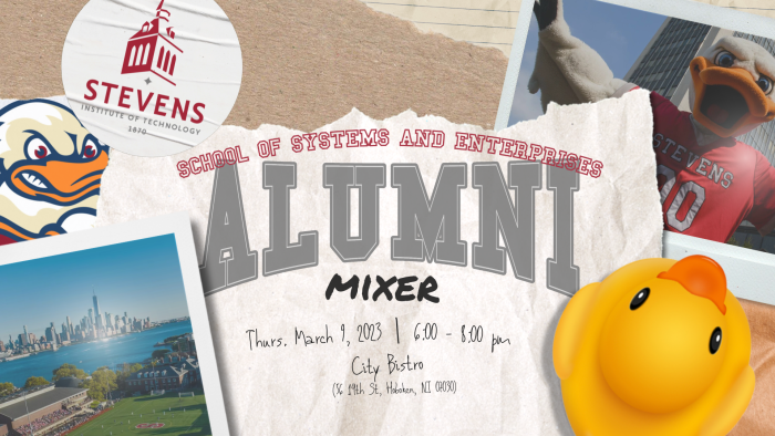 A flyer for the spring 2023 SSE Alumni Mixer