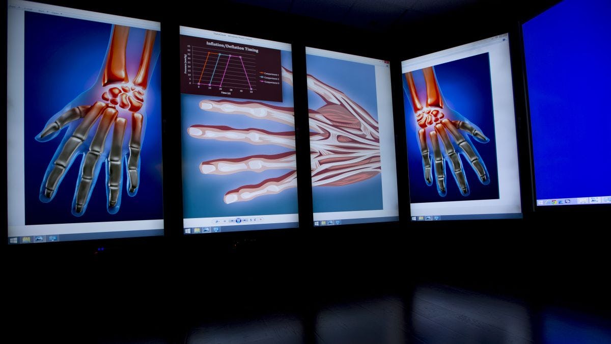 Large-screen visualizations of human hand