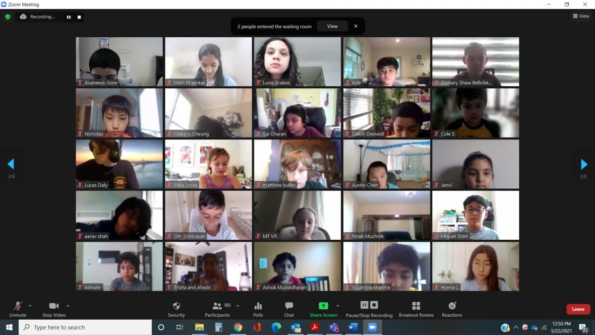 students on zoom