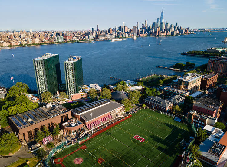 Picture of Stevens Institute of Technology campus and the New York City skyline.