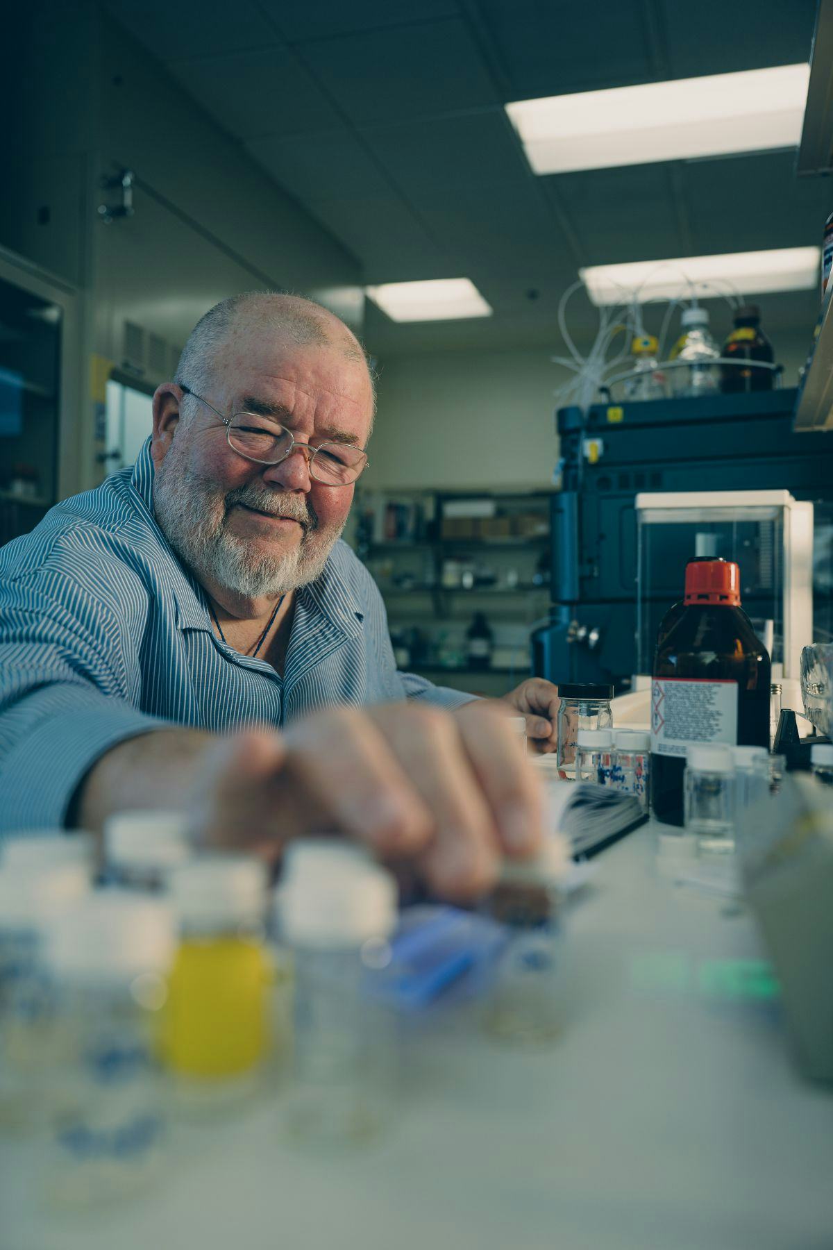 Portrait of Mike McGuire in lab.