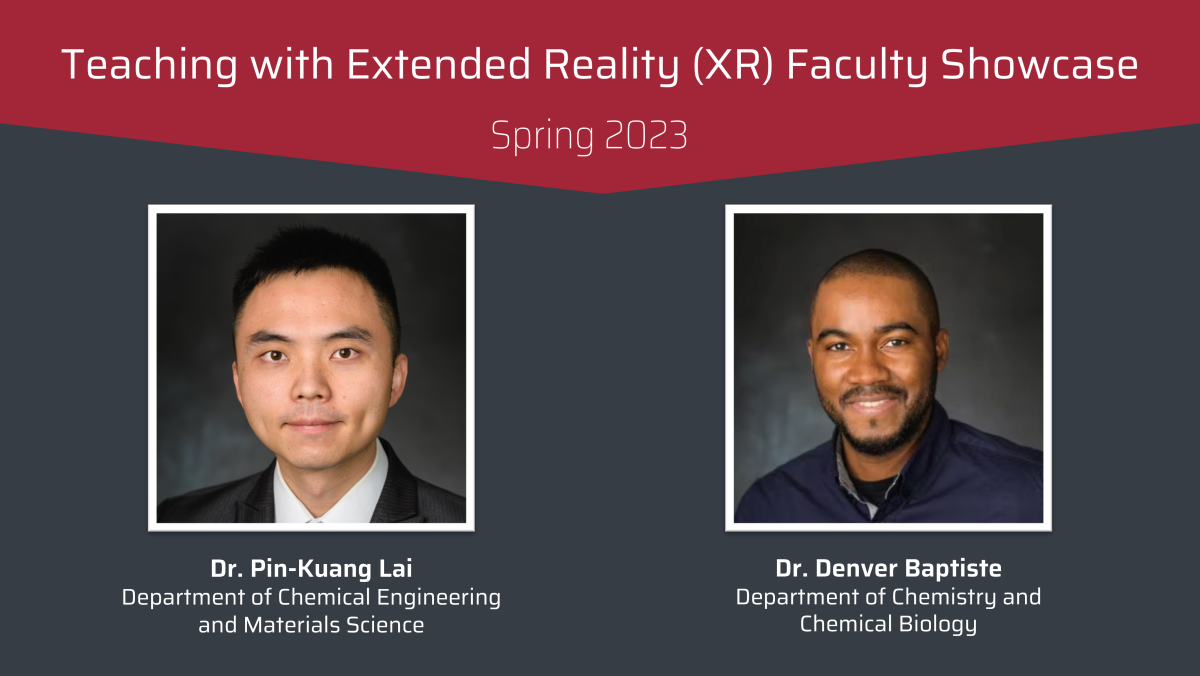 XR Faculty Showcase 2023 members Dr. Pin-Kuang Lai and Dr. Denver Baptiste