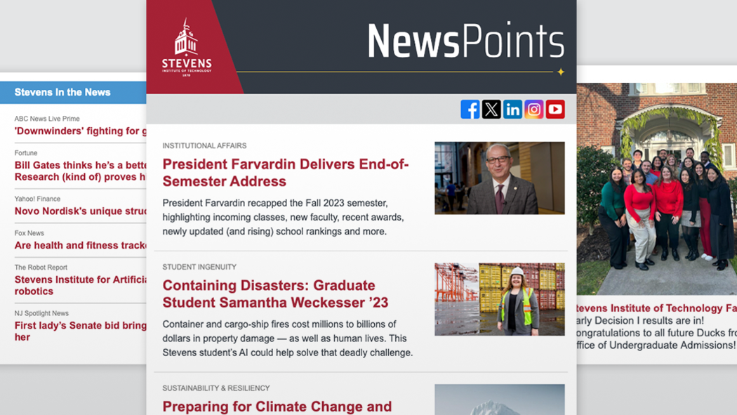 Screen shot of NewsPoints email newsletter