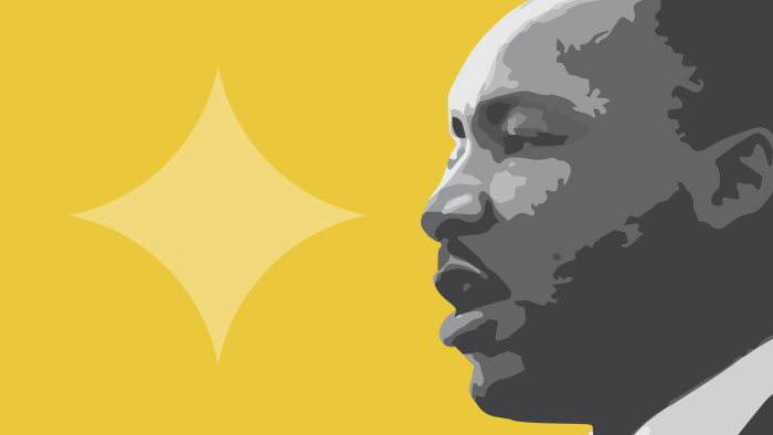 Martin Luther King Jr silhouette with star