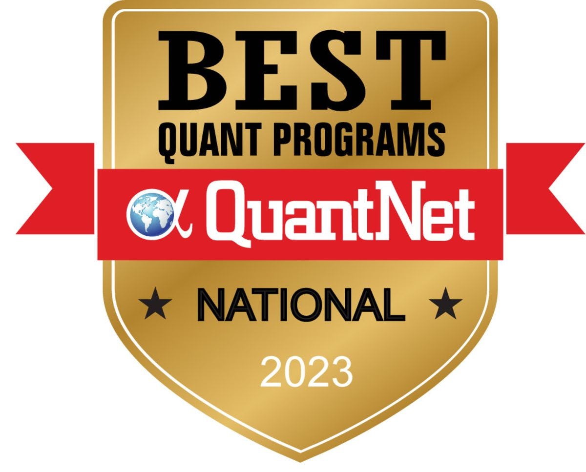 An award reading Best National Quant Programs 2023