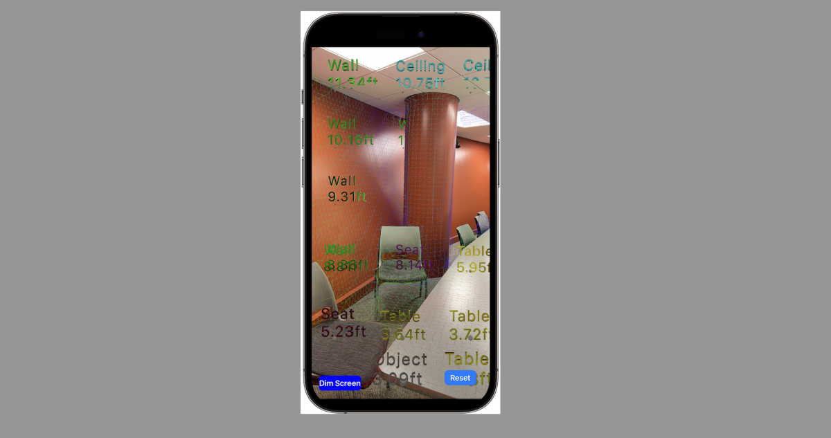 Screenshot of a smartphone application to help guide visually impaired pedestrians