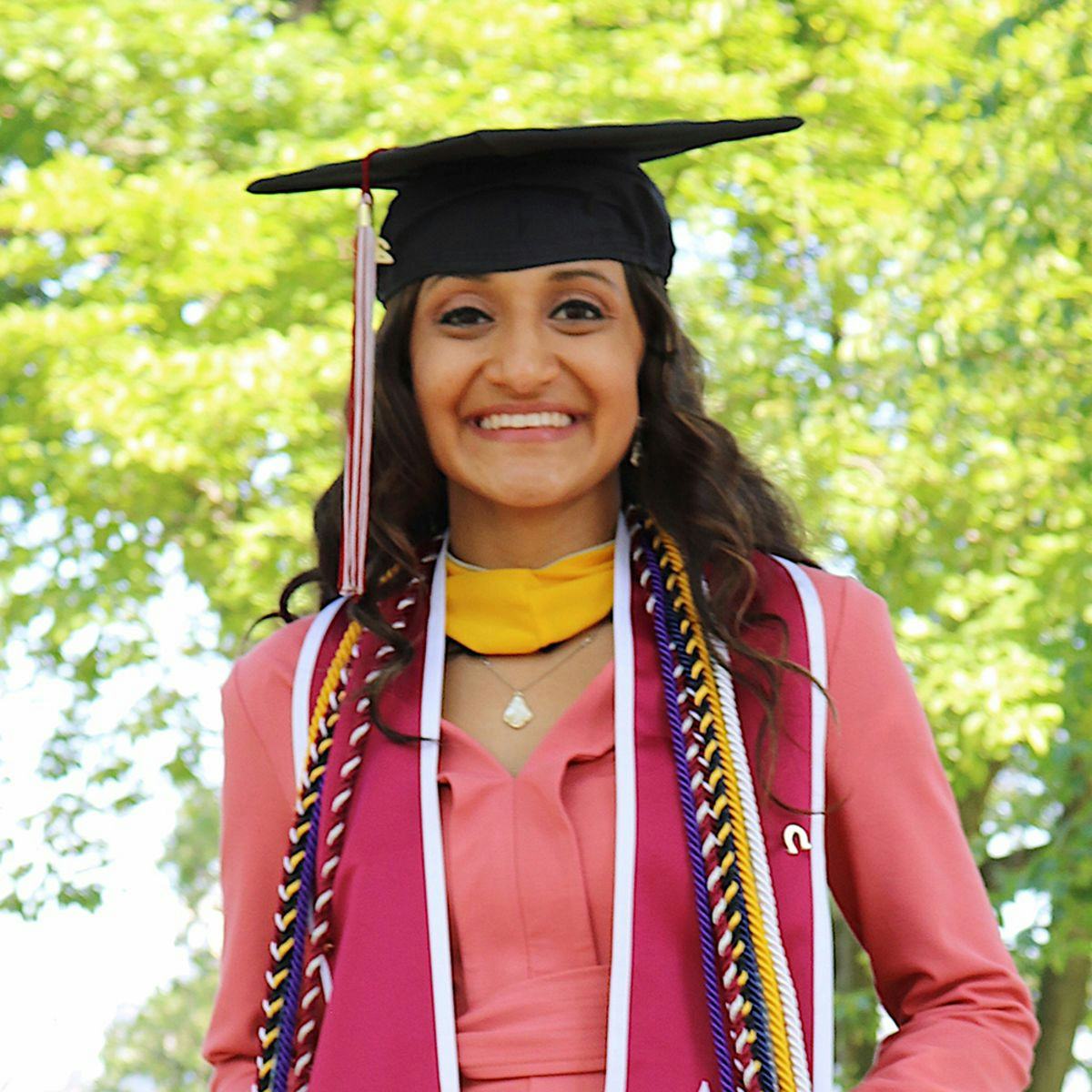 Serena Shah in graduation cap