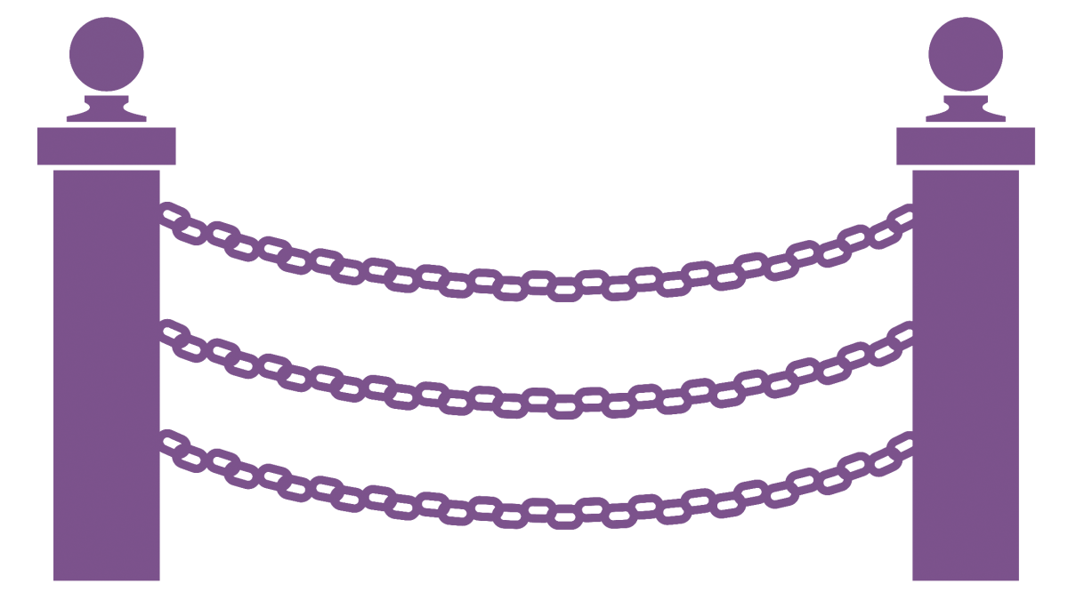 Purple chain link fence