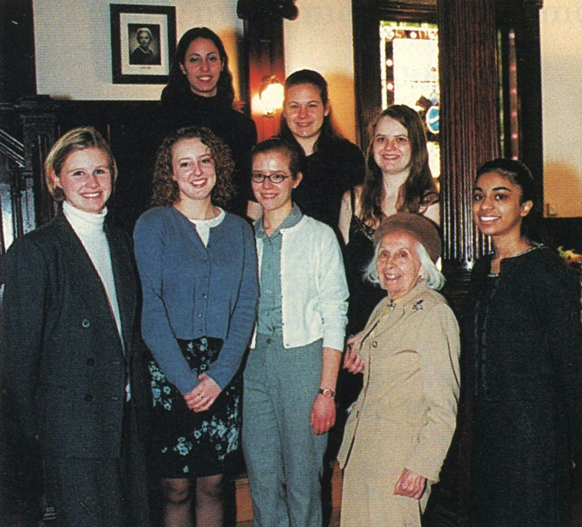 Lore E. Feiler with students in Lore-El Center for Women’s Leadership
