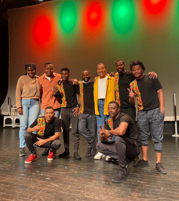 Students and performers at a Black History Month event