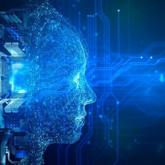 illustration of artificial intelligence using head