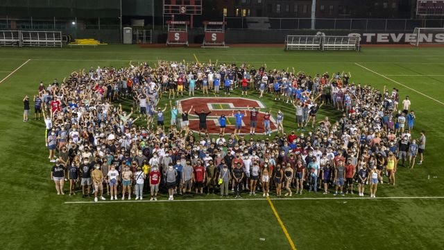 2022 Orientation Group on Athletic field 