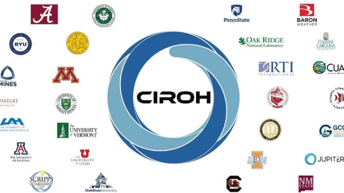 CIROH logo with member logos surrounding it