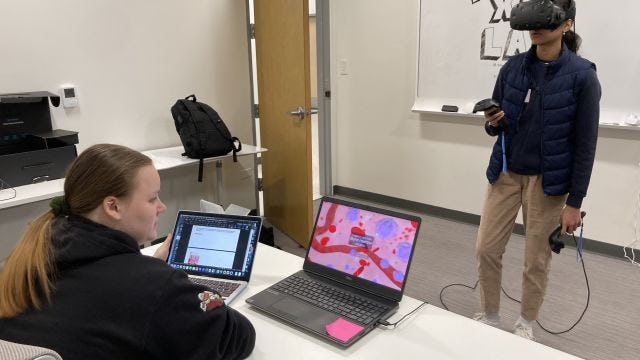 Student in XR Lab