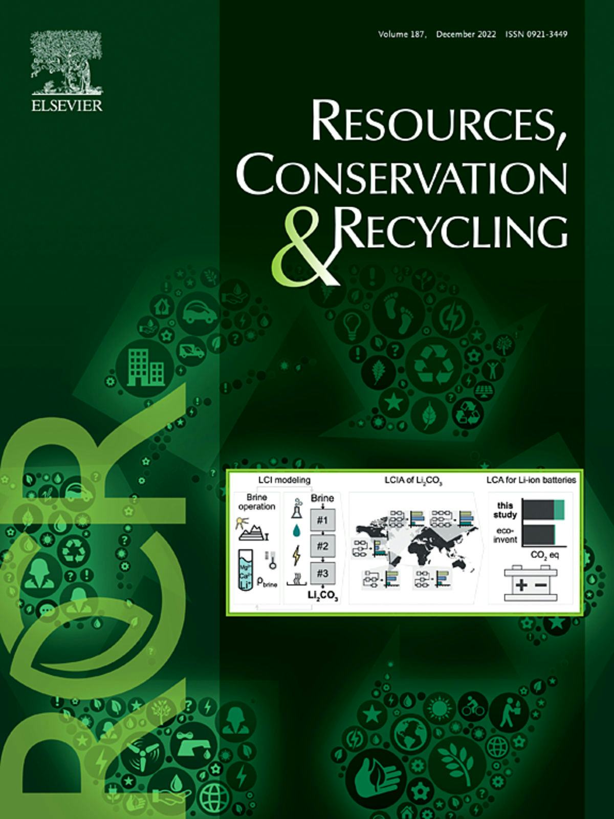 Resources, Conservation and Recycling book cover, volume 187, December 2022