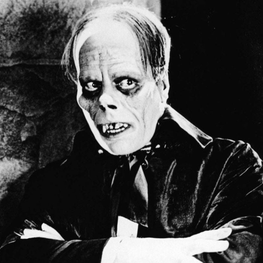 A still of the phantom from the 1925 film "The Phantom of the Opera."