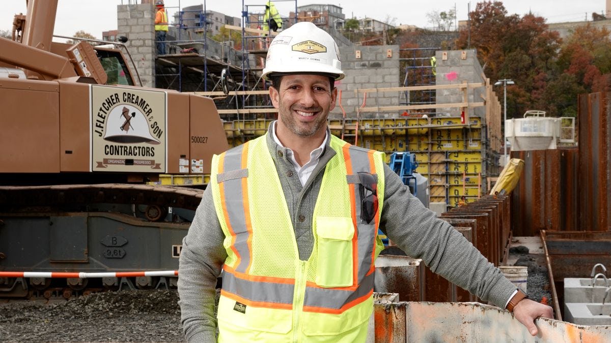 Martin Downs at a construction site