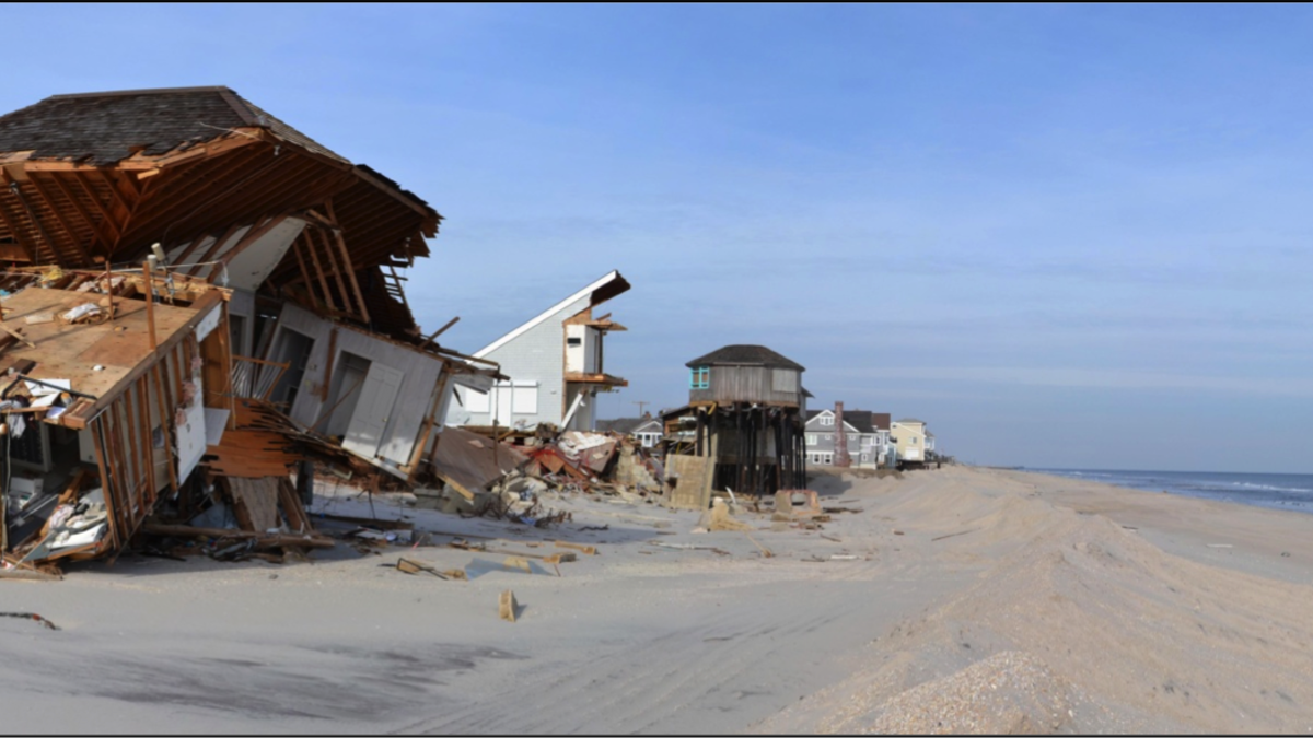 Damage by Hurricane Sandy to property on shorelines