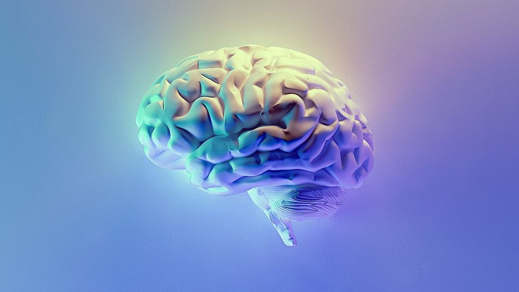Image of a human brain against a blue background
