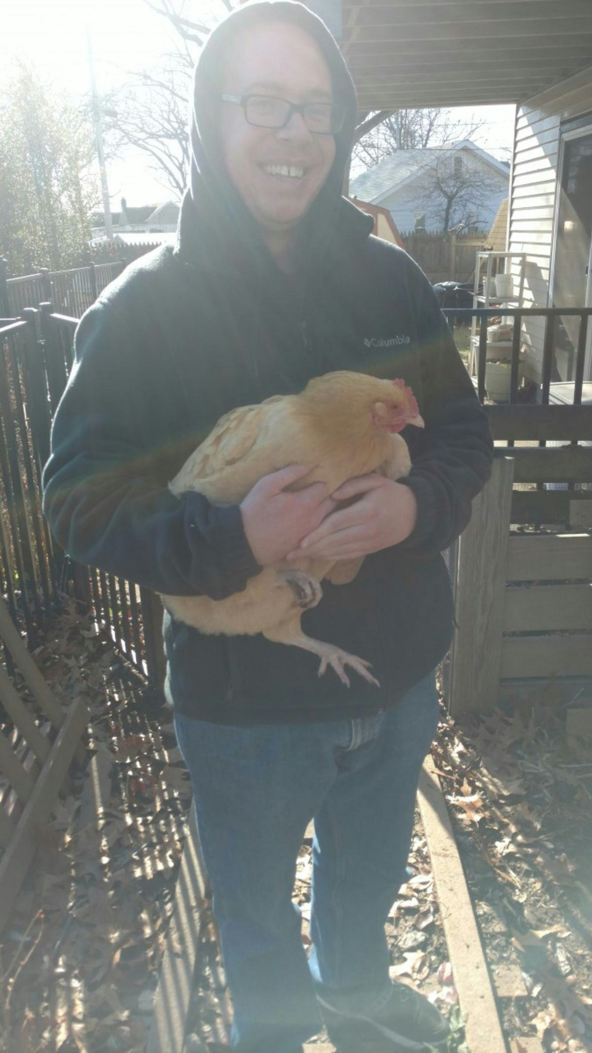 McKenna wasn't the only one who came around; this chicken took a liking to him, too