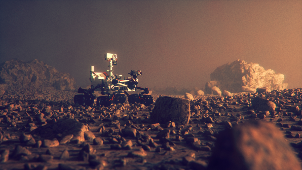 illustration of a rover on Mars