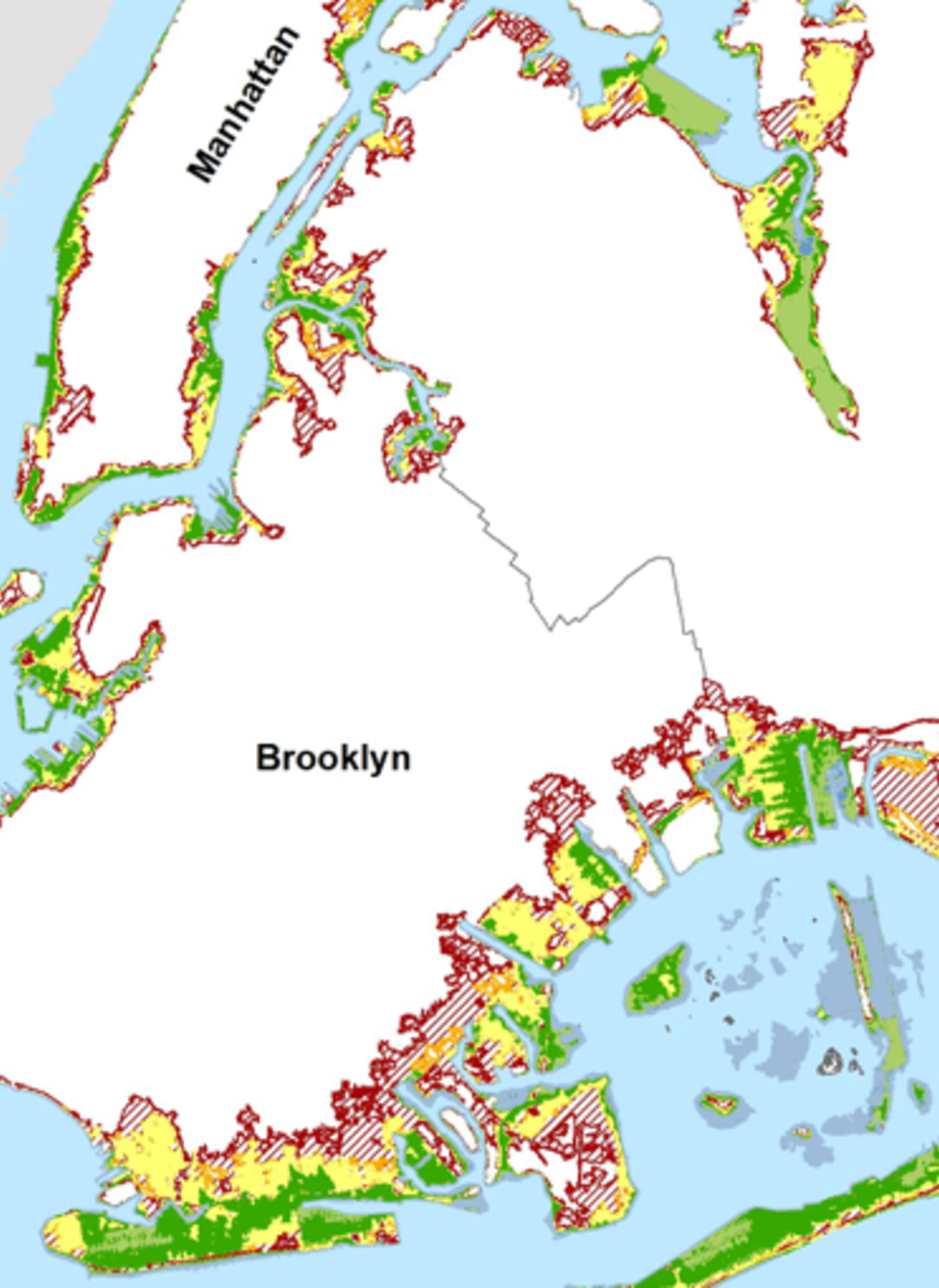 Map showing New York City's monthly floods