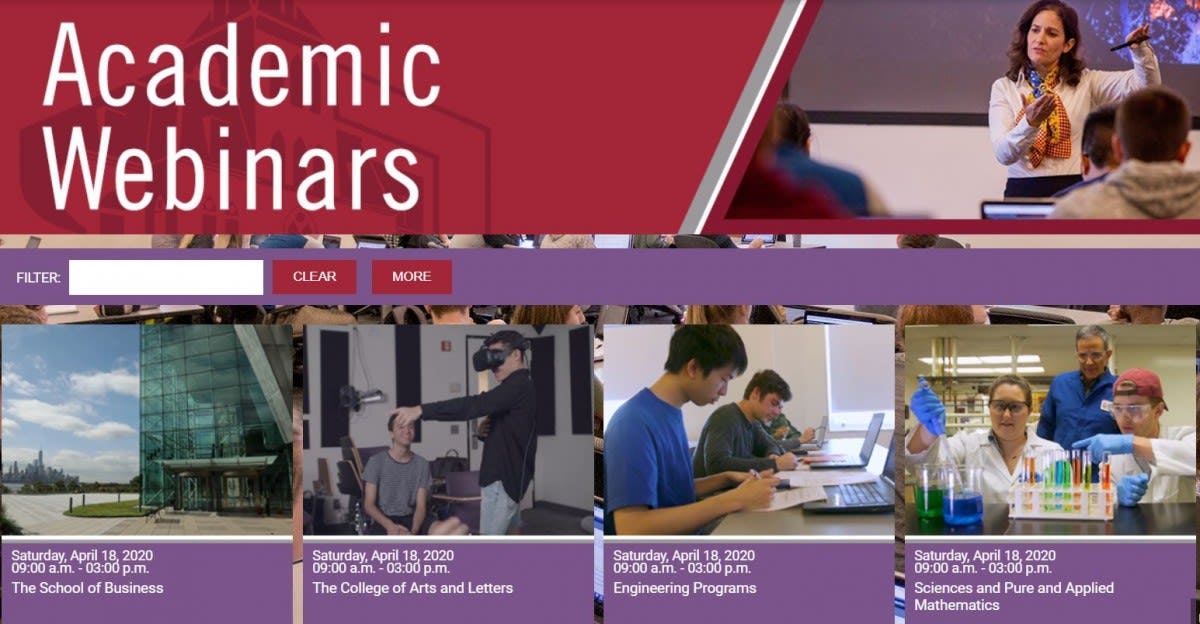 Virtual Admitted Student Day Academic Webinars