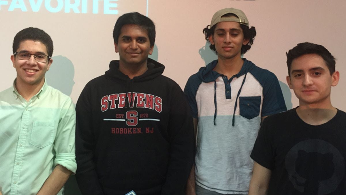 SVC Hackathon students (left to right): Tarik Kdiry, Anand Patel, Dhru Patel and Austin Rocha