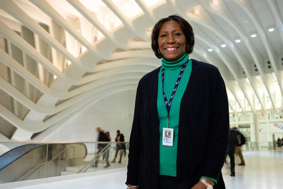 Clarelle DeGraffe ’84, general manager of the PATH system, at the World Trade Center Station.