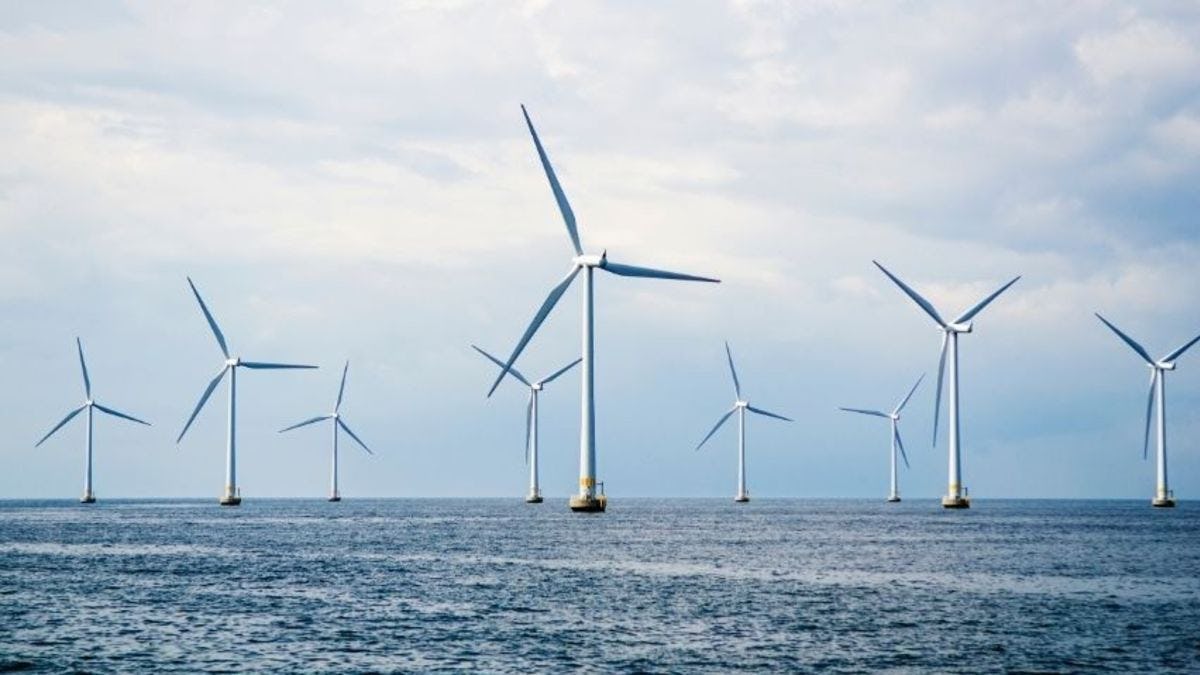 Photo of ocean windfarm