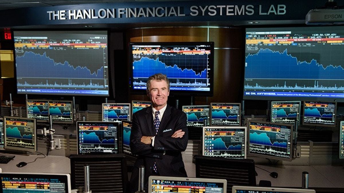 Sean Hanlon in the Hanlon Financial Systems Lab.