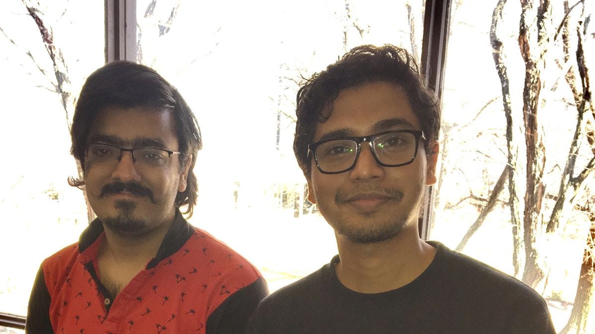 Stevens graduate students Rahul Yadav & Divyendra Patil