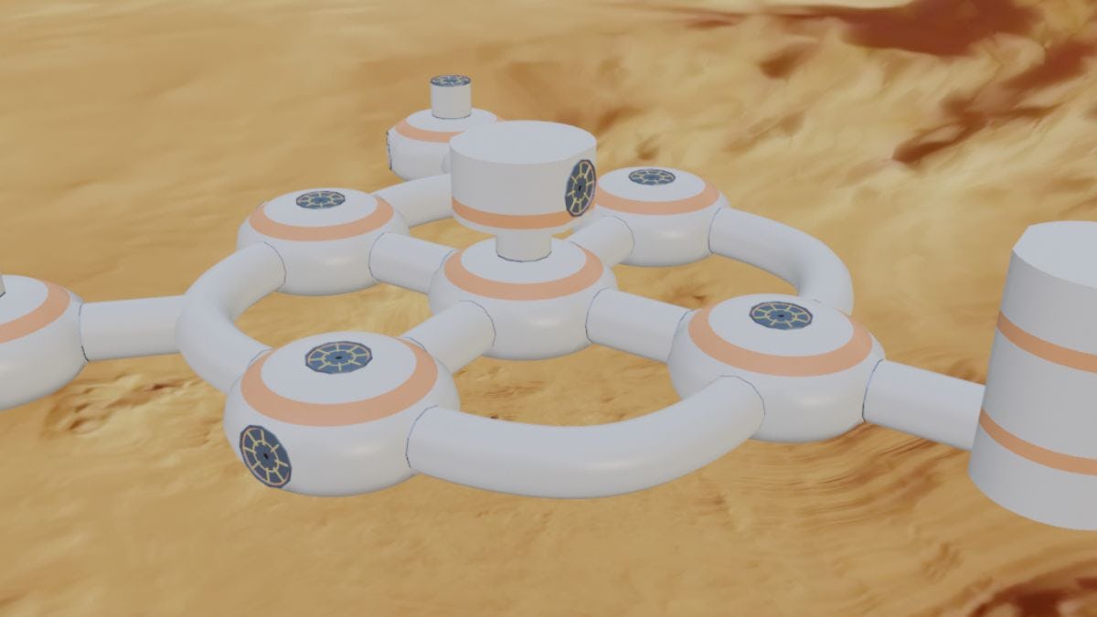 Illustration of pod-like concept for subterranean Martian base, designed by team of Stevens students